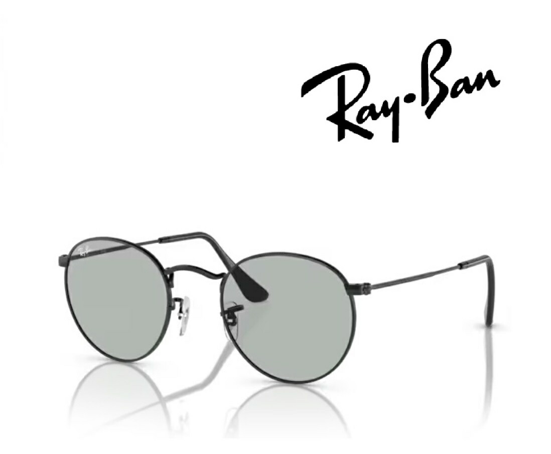 Ray-Ban サングラス レイバン れいばん ROUND METAL ラウンドメタル 丸メガネ RB3447 002/R5 50サイズ フレームカラー ブラック レンズカラー ライト グレー メンズ レディース ユニセックス 「国内正規商品」「保証付き」 [ミニドライバー ＋ ドライタイプメガネ拭き付属]