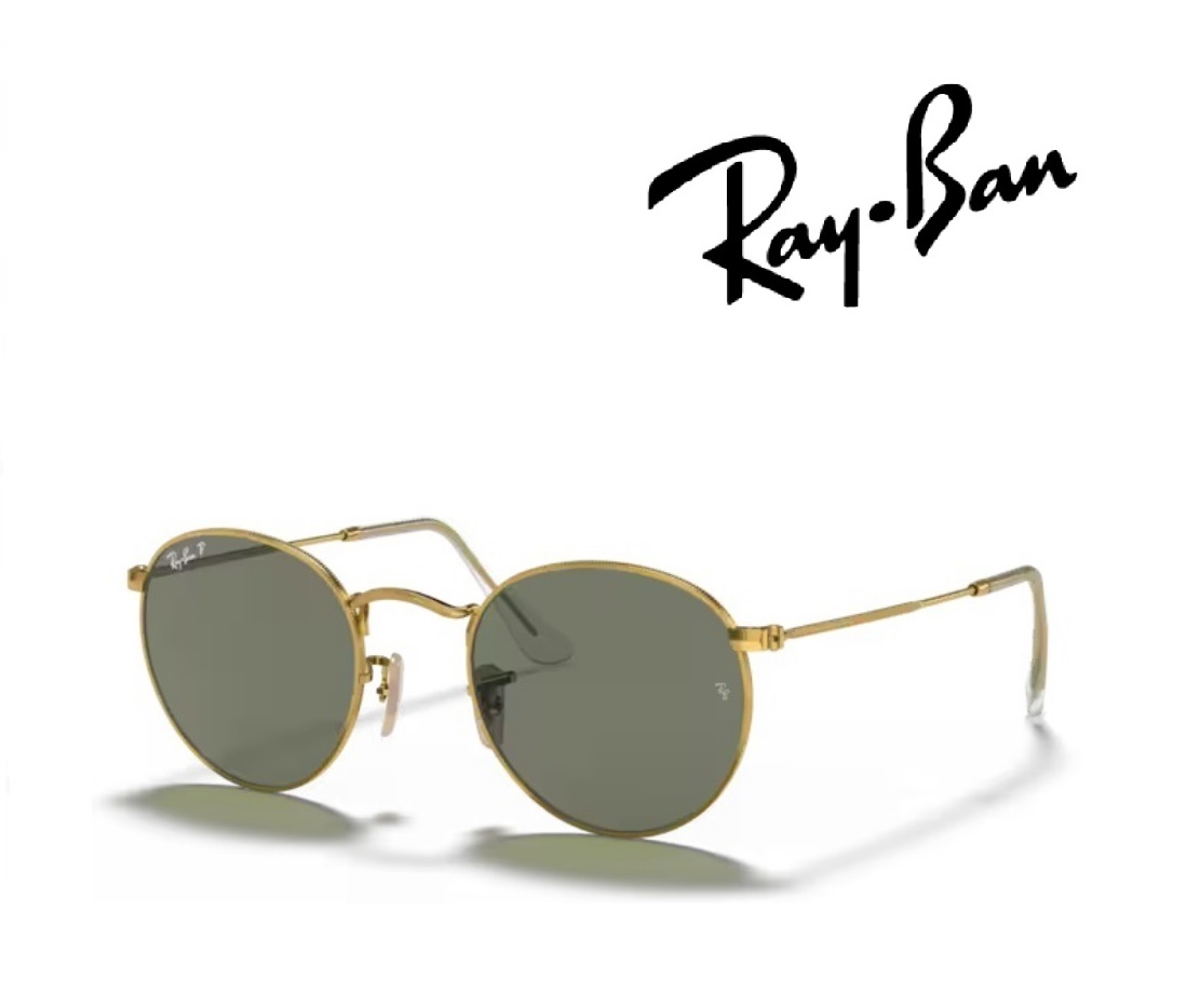 Ray-Ban サングラス レイバン れいばん ROUND METAL ラウンドメタル 丸メガネ RB3447 001/58 50サイズ フレームカラー アリスタ レンズカラー グリーンクラシックG-15 偏光レンズ 「国内正規商品」「保証付き」 [ミニドライバー ＋ ドライタイプメガネ拭き付属]