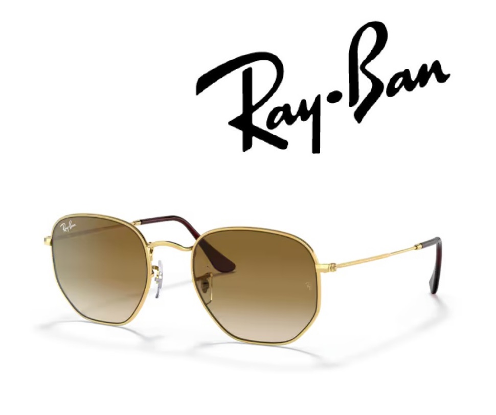 Ray-Ban サングラス レイバン れいばん HEAGONAL / ヘキサゴナル RB3548 001/51 54サイズ フレームカラー アリスタ ゴールド レンズカラー ライト ブラウン グラディエント メンズ レディース 「国内正規商品」「保証付き」 [ミニドライバー ＋ ドライタイプメガネ拭き付属]