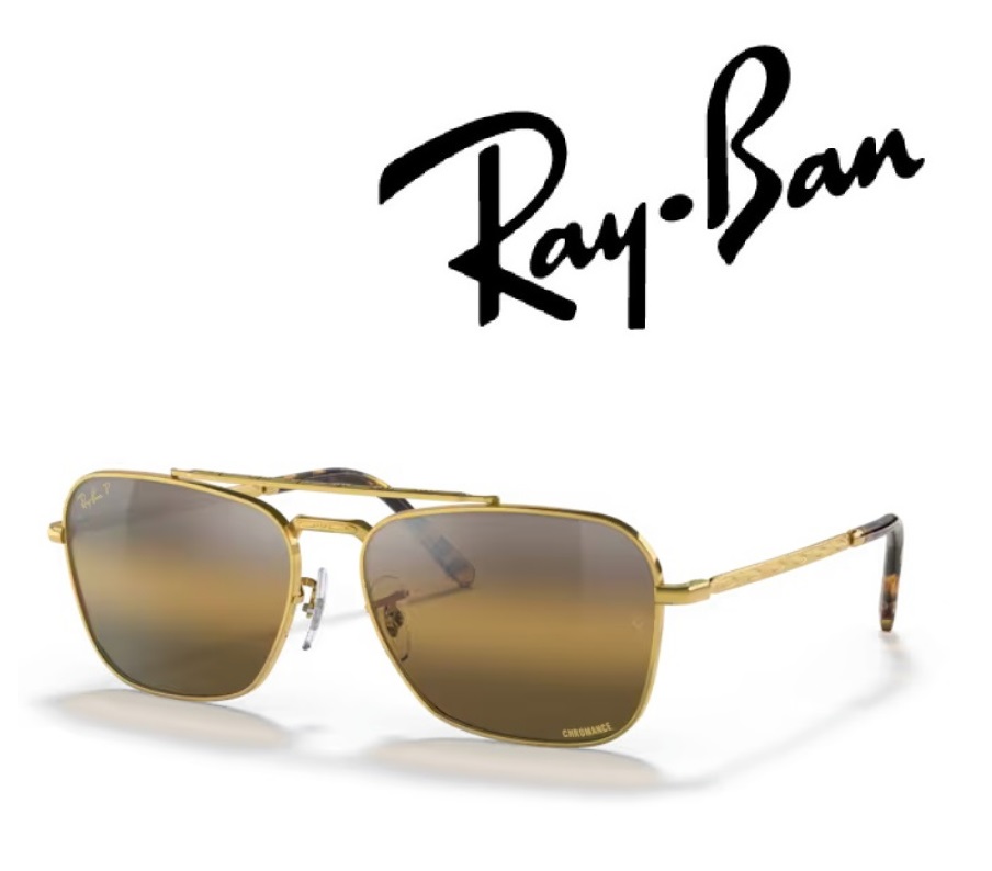 Ray-Ban サングラス レイバン れいばん NEW CARAVAN / ニュー キャラバン RB3636 9196G5 55サイズ フレームカラー ゴールド レンズカラー シルバー/ブラウン 偏光レンズ メンズ レディース 「国内正規商品」「保証付き」 [ミニドライバー ＋ ドライタイプメガネ拭き付属]