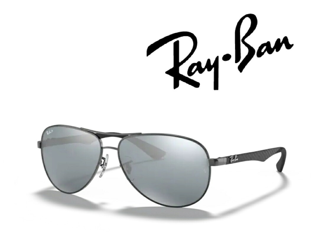 Ray-Ban サングラス レイバン れいばん RAYBAN RB8313シリーズ RB8313 004/K6 61サイズ フレームカラー シャイニー ガンメタル レンズカラー シルバー ミラー ブラック 偏光レンズ 「国内正規商品」「保証付き」[ミニドライバー＋ドライタイプメガネ拭き付属]