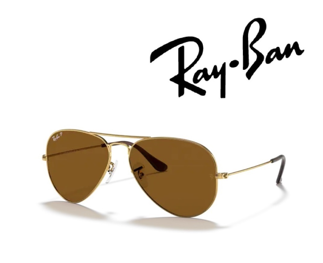 Ray-Ban サングラス レイバン れいばん AVIATOR / アビエーター ラージメタル RB3025 001/57 58サイズ フレームカラー アリスタ ゴールド レンズカラー ブラウン 偏光レンズ 「国内正規商品」「保証付き」 [ミニドライバー ＋ ドライタイプメガネ拭き付属]
