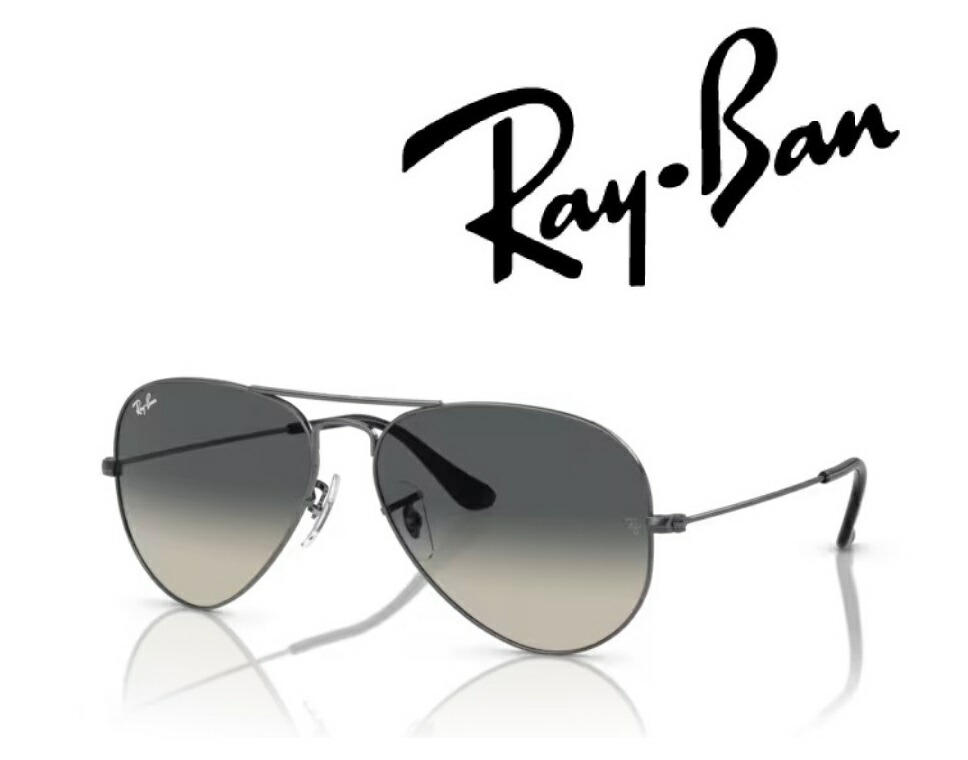 Ray-Ban サングラス レイバン れいばん AVIATOR / アビエーター ラージメタル RB3025 004/71 62サイズ フレームカラー ガンメタル レンズカラー グレー グラディエント 「国内正規商品」「保証付き」 [ミニドライバー ＋ ドライタイプメガネ拭き付属]