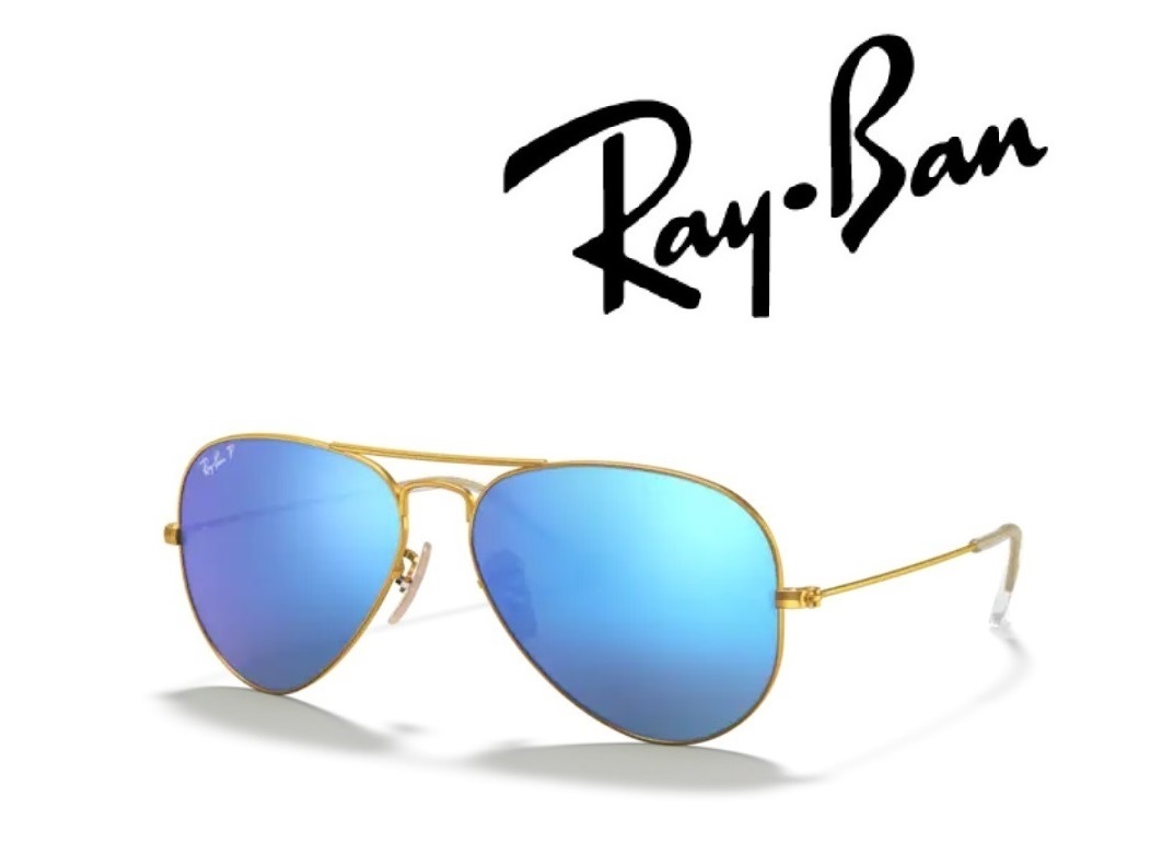 Ray-Ban サングラス レイバン れいばん AVIATOR / アビエーター ラージメタル RB3025 112/4L 58サイズ フレームカラー ガンメタル レンズカラー ブルー フラッシュ ミラー 偏光レンズ 「国内正規商品」「保証付き」 [ミニドライバー ＋ ドライタイプメガネ拭き付属]