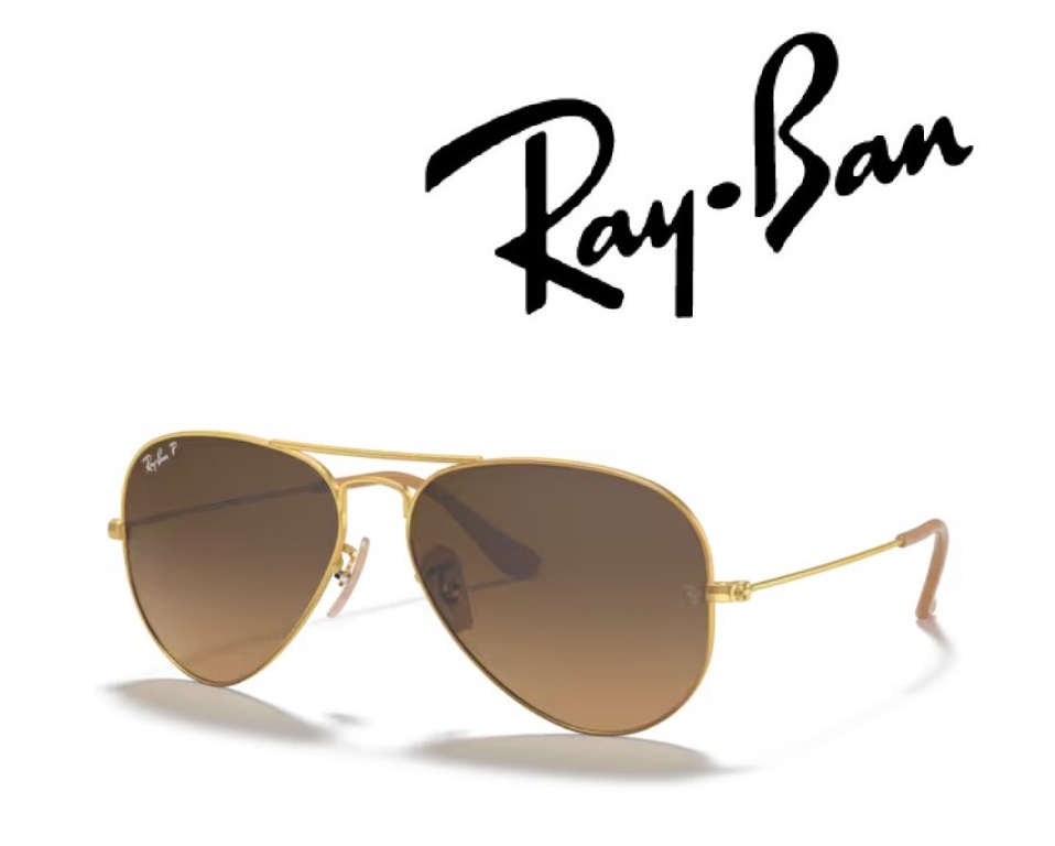 Ray-Ban サングラス レイバン れいばん AVIATOR / アビエーター ラージメタル RB3025 112/M2 58サイズ フレームカラー ゴールド レンズカラー ブラウン グラディエント 偏光レンズ 「国内正規商品」「保証付き」 [ミニドライバー ＋ ドライタイプメガネ拭き付属]