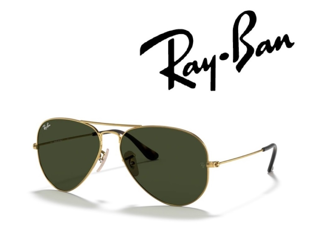 Ray-Ban サングラス レイバン れいばん AVIATOR / アビエーター ラージメタル RB3025 181 62サイズ フレームカラー アリスタ ゴールド レンズカラー グリーン G-15 「国内正規商品」「保証付き」 [ミニドライバー ＋ ドライタイプメガネ拭き付属]