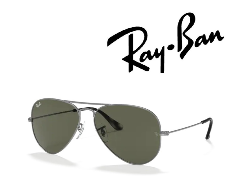 Ray-Ban サングラス レイバン れいばん AVIATOR / アビエーター ラージメタル RB3025 919031 62サイズ フレームカラー グレー レンズカラー グリーン G-15 「国内正規商品」「保証付き」 [ミニドライバー ＋ ドライタイプメガネ拭き付属]