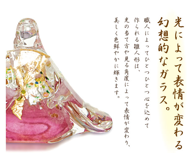 雛人形 ガラス ひな人形 雛絵巻 桜セット【FF-12112312】 小さい 