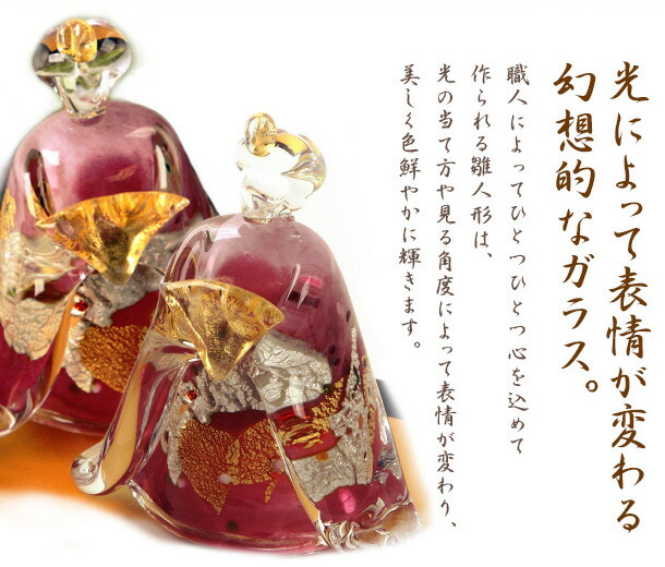 雛人形 コンパクト ひな人形 ガラス錦雛 立大 桜セット 【FF