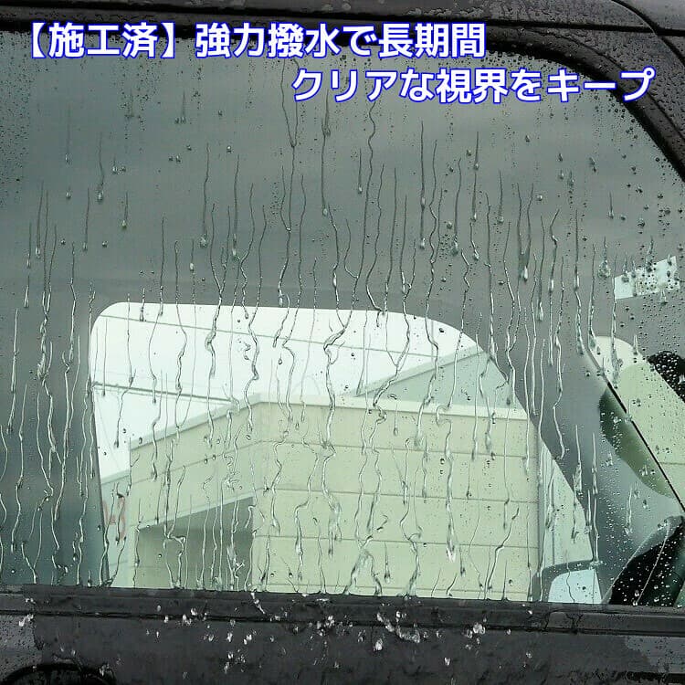 強力な撥水性能で雨や水滴を弾きクリアな視界をキープ