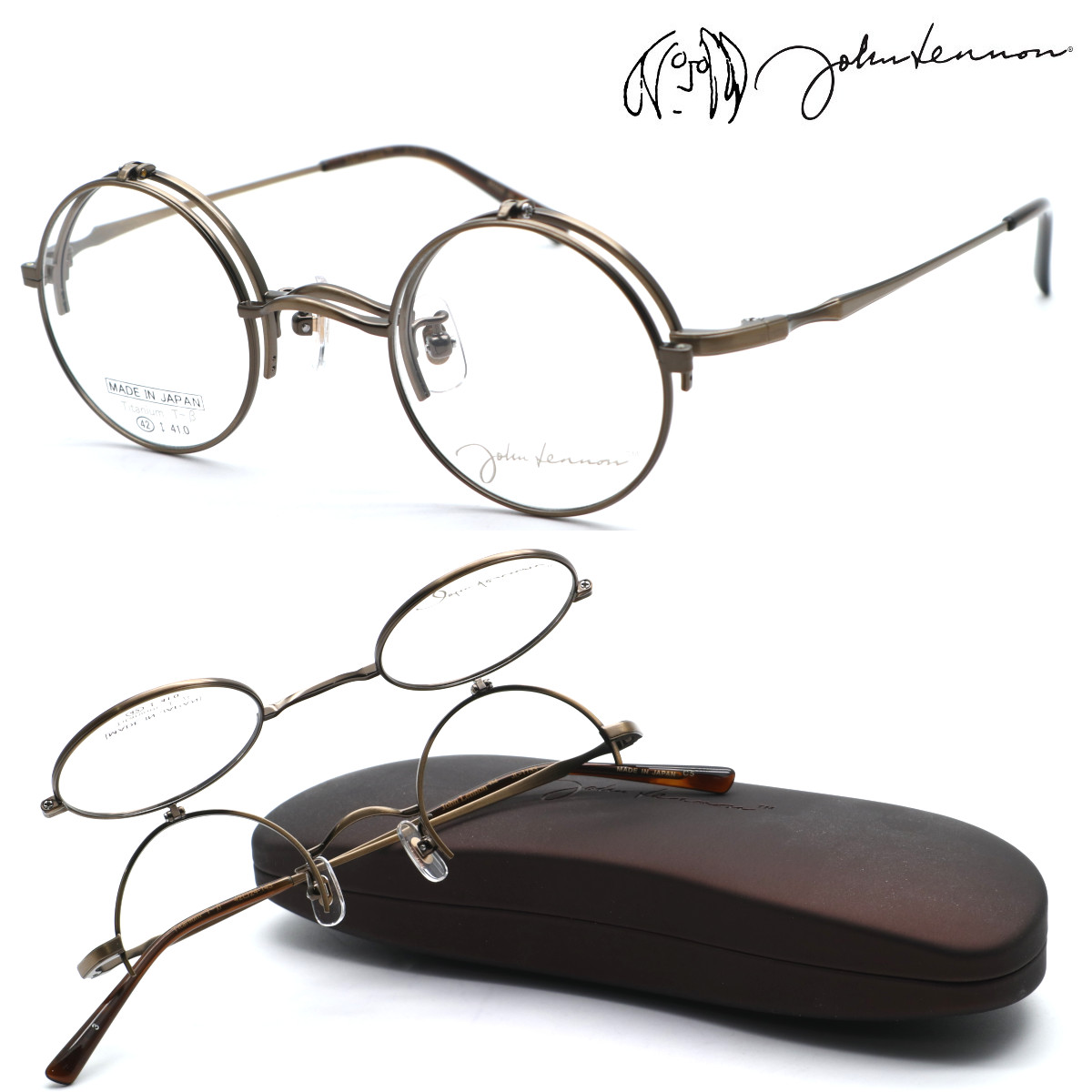 【john lennon】ジョンレノン JL-1133 col.3 メガネ　度付き又は度無しレンズセット 跳ね上げ単式 ハネアゲ【正規品】【送料無料】ボストン 丸メガネ メンズ レディース ユニセックス クラシック｜GlassGallery　Iｓ
