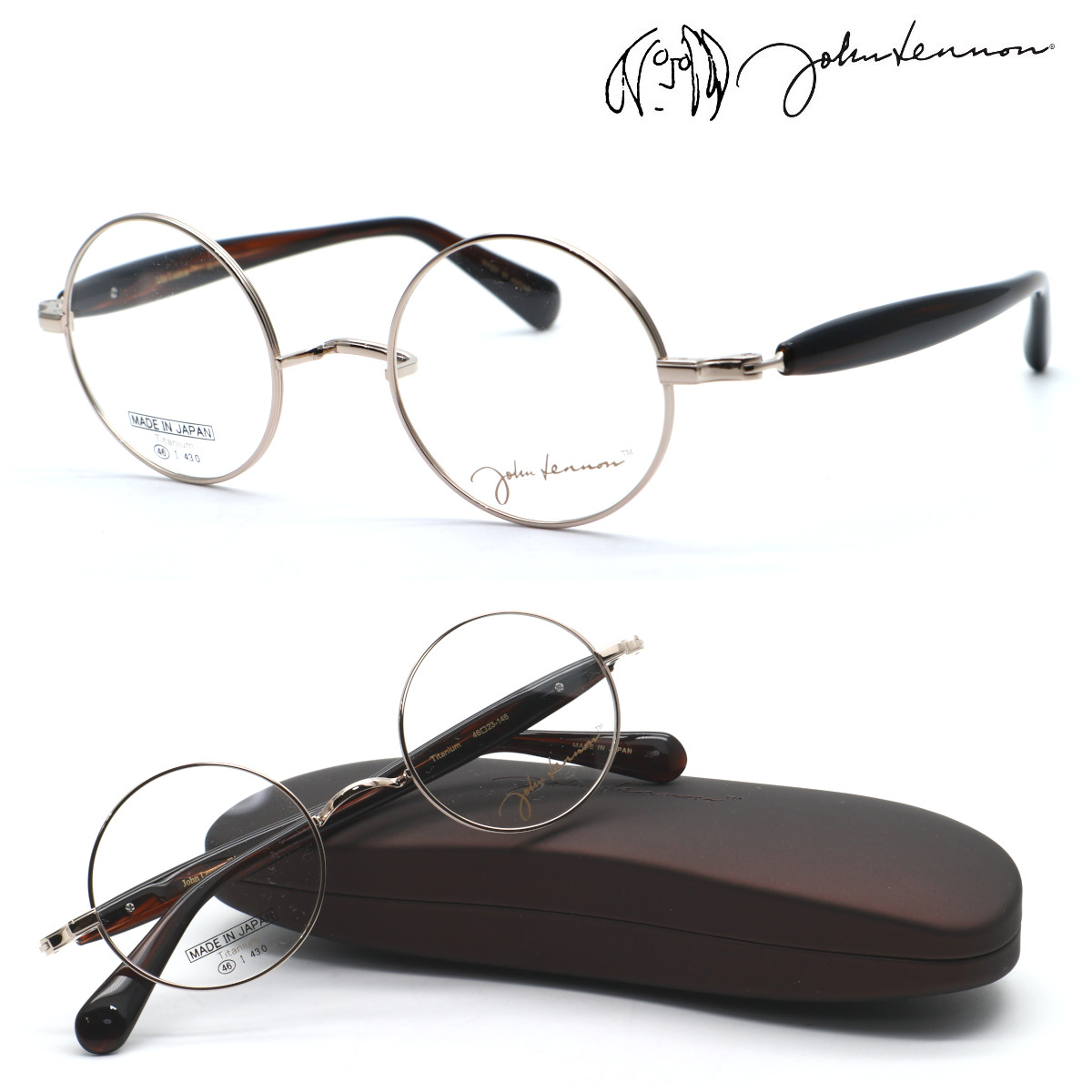 【john lennon】ジョンレノン JL-1137 col.1 メガネ　度付又は度無レンズセット 一山鼻パッド【正規品】【送料無料】ボストン 丸メガネ メンズ レディース ユニセックス クラシック おしゃれ ブランド 日本製