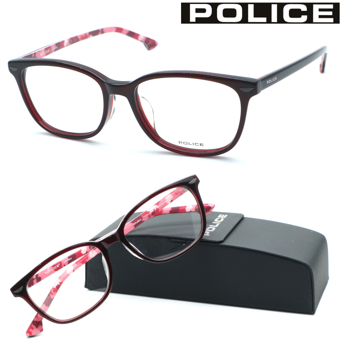 【POLICE】警察当局 VPL664J col.03RR 眼鏡 度無又は度付水晶体仕掛ける【置き目品】【貨物輸送無料】