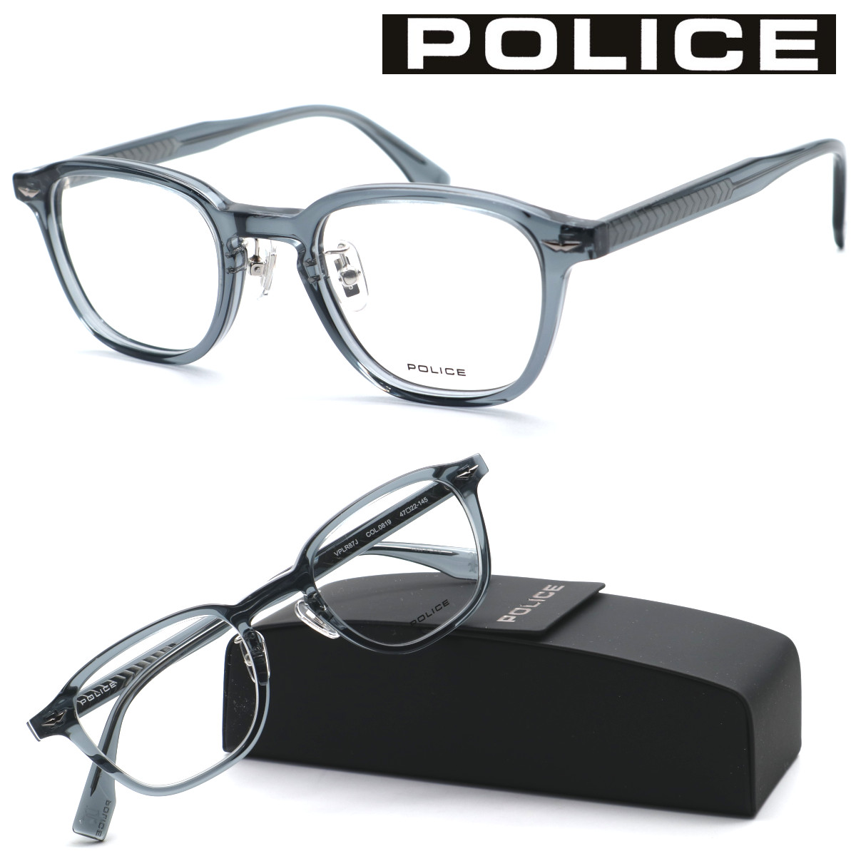 【POLICE】ポリス VPLR87J col.0819 メガネ 度無又は度付レンズセット 【正規品】【送料無料】おしゃれ メンズ 高級 ブランド|GlassGallery Is