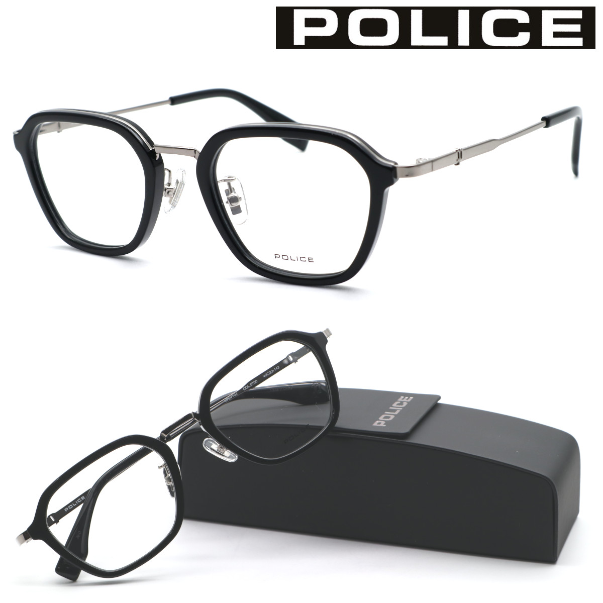【POLICE】ポリス VPLV10J col.0700 メガネ 度無又は度付レンズセット【正規品】【送料無料】おしゃれ メンズ レディース 高級 ブランド UVカット 伊達メガネ ボストン|GlassGallery Is