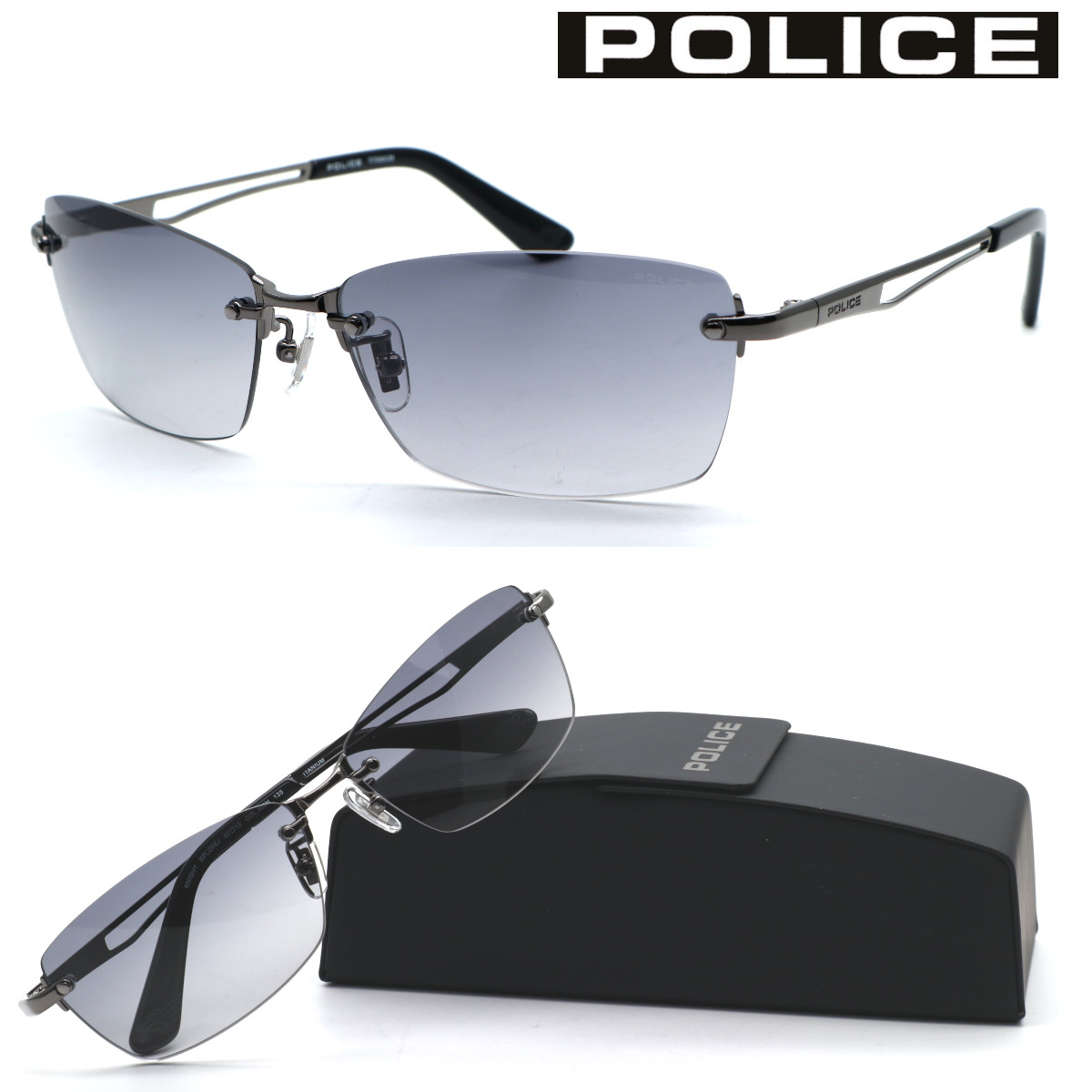 【POLICE】ポリス サングラス SPLQ06J col.568N KNIGHT【国内正規品】【送料無料】メンズ ユニセックス おしゃれ ブランド 大きいサイズ チタンフレーム ナイロール UVカット 紫外線カット