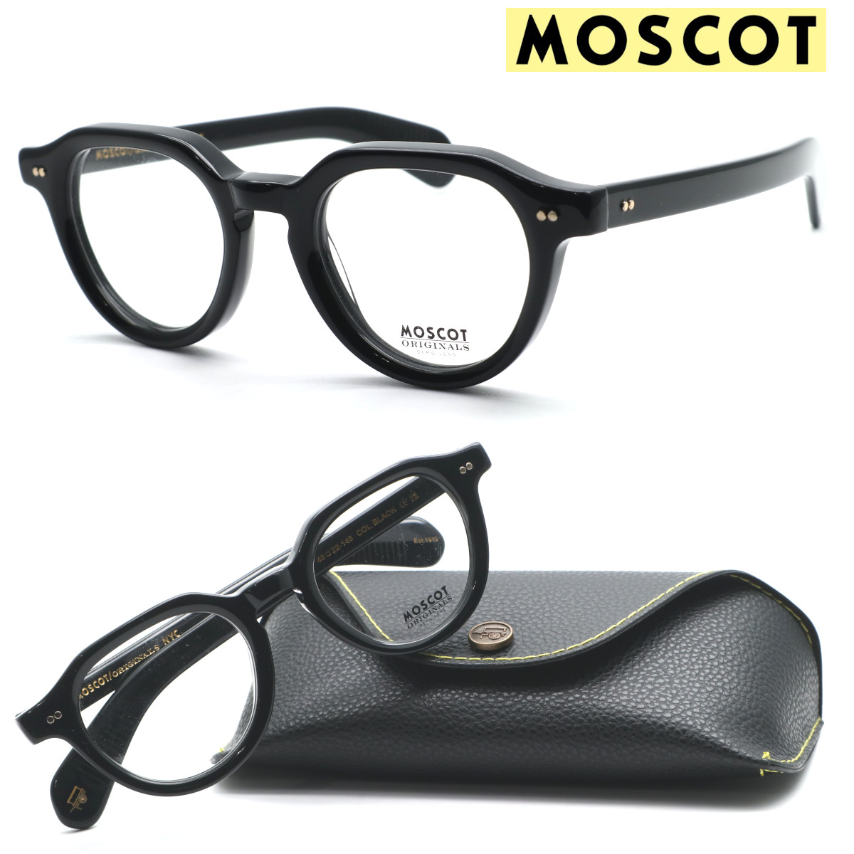 【MOSCOT】モスコット メガネ BAITSIM col.BLACK 48サイズ 度付又は度無レンズ標準装備 送料無料 正規品 クラシック ボストン アメリカンヴィンテージ おしゃれ 高級 ブランド メンズ レディース UVカット 伊達メガネ