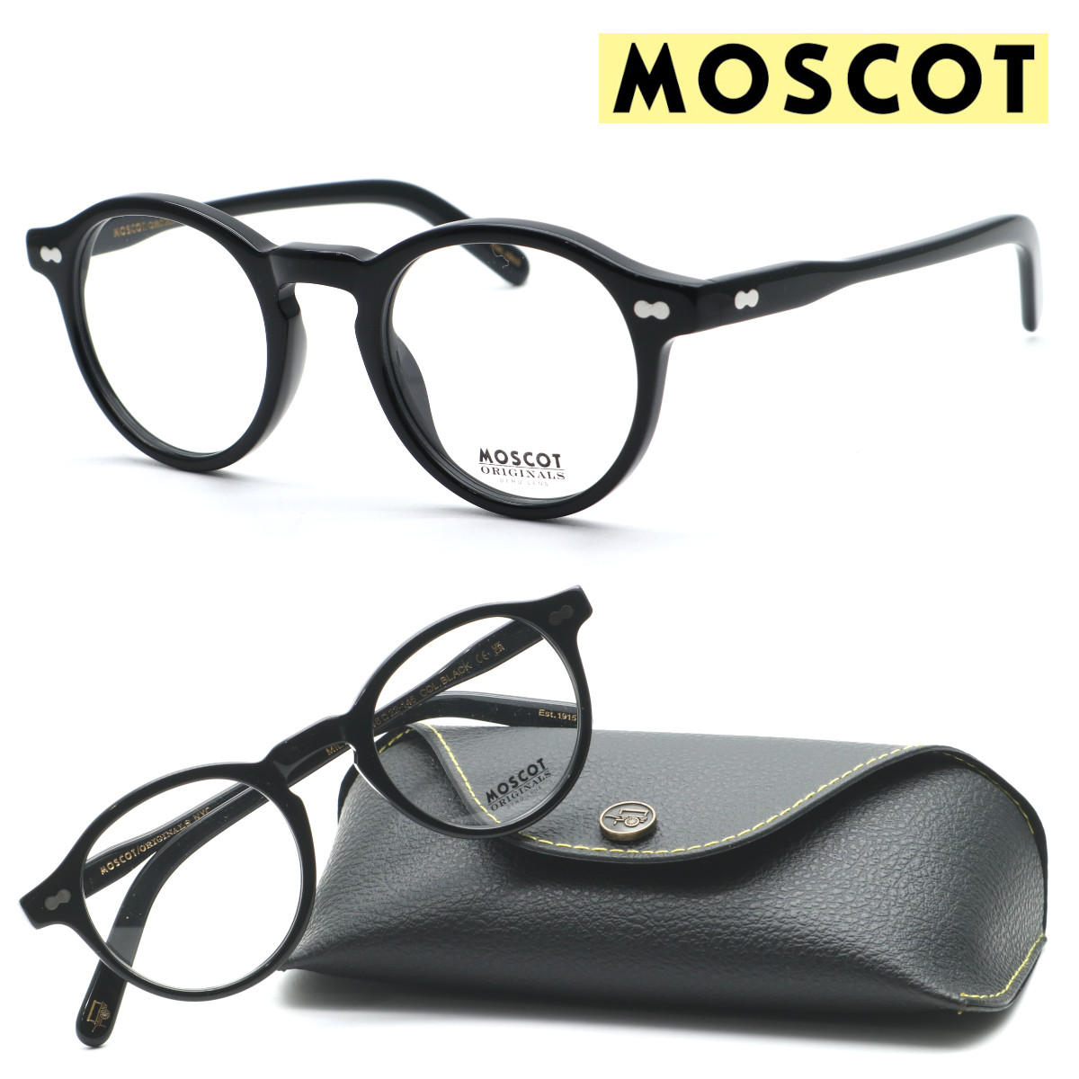 【MOSCOT】モスコット メガネ MILTZEN col.BLACK 46サイズ 度付又は度無レンズ標準装備 送料無料 正規品 クラシック ボストン アメリカンヴィンテージ おしゃれ 高級 ブランド メンズ レディース UVカット 伊達メガネ|GlassGallery Is