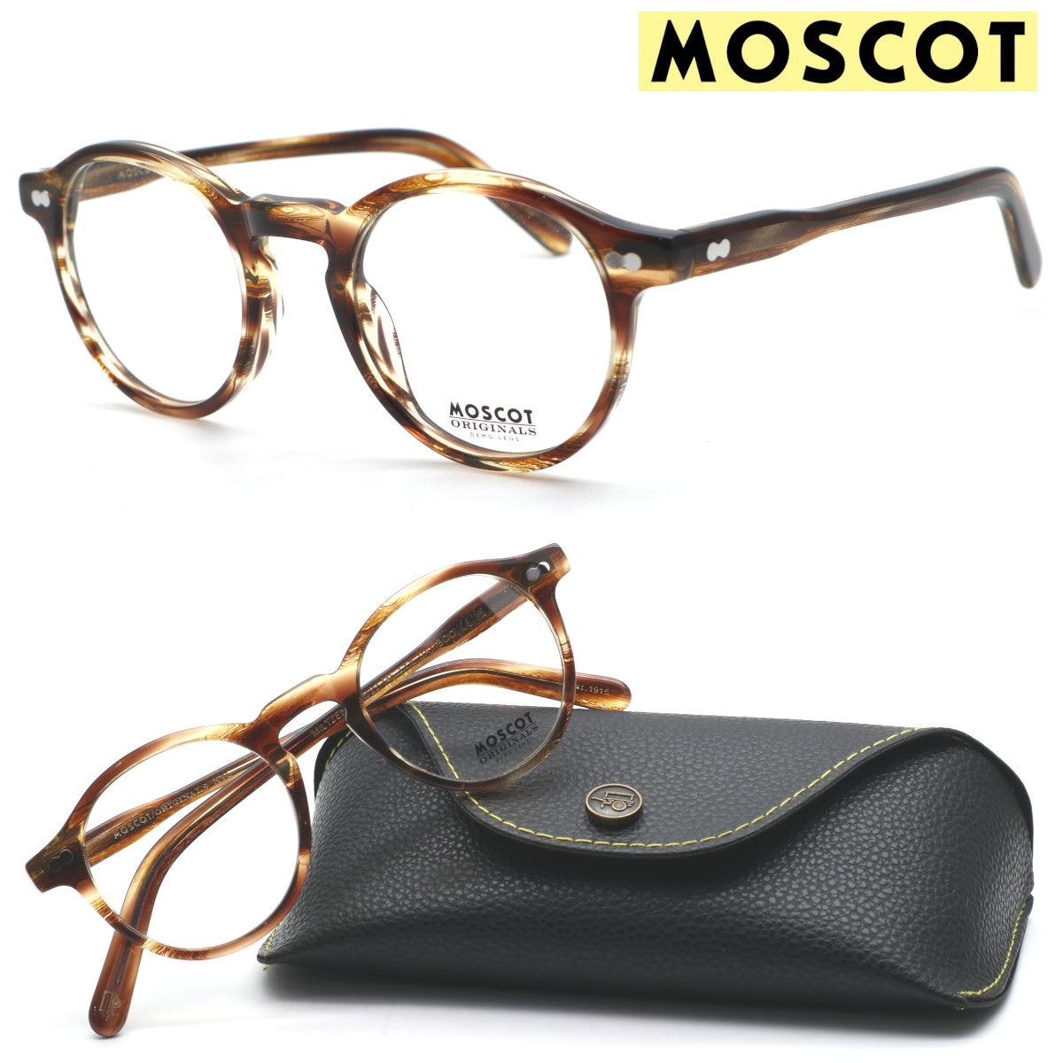 【MOSCOT】モスコット メガネ MILTZEN col.BAMBOO 46サイズ 度付又は度無レンズ標準装備 送料無料 正規品 クラシック ボストン アメリカンヴィンテージ おしゃれ 高級 ブランド メンズ レディース UVカット 伊達メガネ|GlassGallery Is