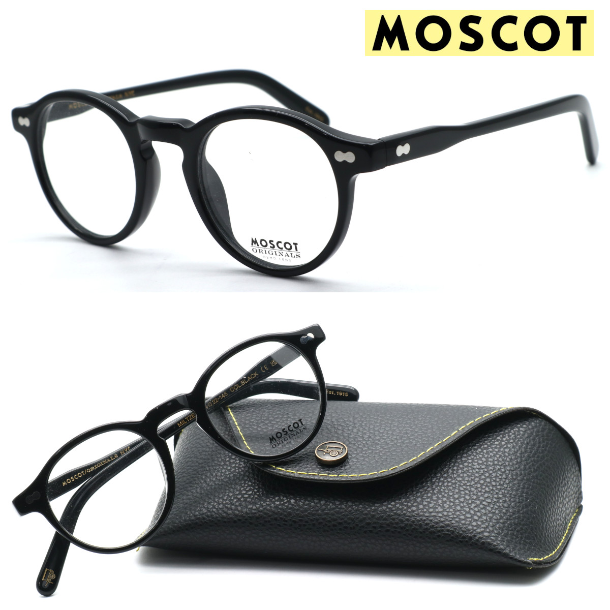 【MOSCOT】モスコット メガネ MILTZEN col.BLACK 44サイズ 度付又は度無レンズ標準装備 送料無料 正規品 クラシック ボストン アメリカンヴィンテージ おしゃれ 高級 ブランド メンズ レディース UVカット 伊達メガネ|GlassGallery Is