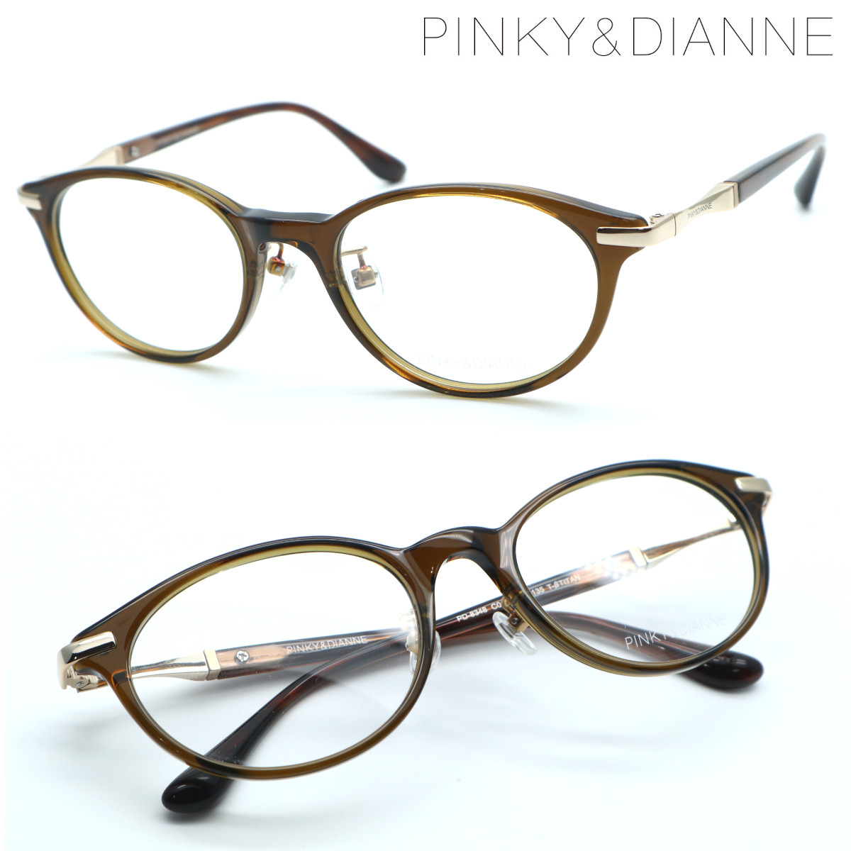 【PINKY\u0026DIANNE】ピンキーアンドダイアン PD-8348 col.04 眼鏡 度付又は度無水晶体仕掛ける【置き目品】【貨物輸送無料】【伊達眼鏡】レディース かっこ良い ブランド名 豆の町型 四角い UV撥ね除ける バッグ・小物・ブランド雑貨-眼鏡・サングラス-眼鏡