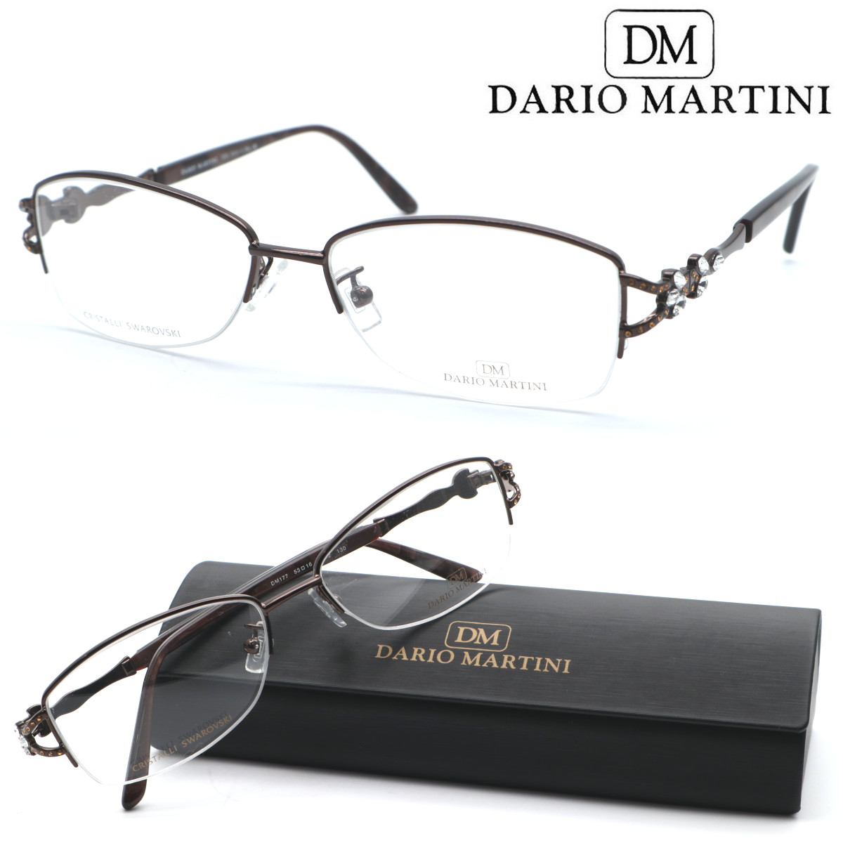 【DARIO MARTINI】ダリオマルティーニ 眼鏡 DM177 col.2 度付又は度無水晶体判定基準備えつける イタリア共和国製【貨物輸送無料】【置き目品】古典派音楽 豆の町 レディース ブランド名 かっこ良い 御前上等 眼鏡・サングラス-眼鏡-バッグ・小物・ブランド雑貨
