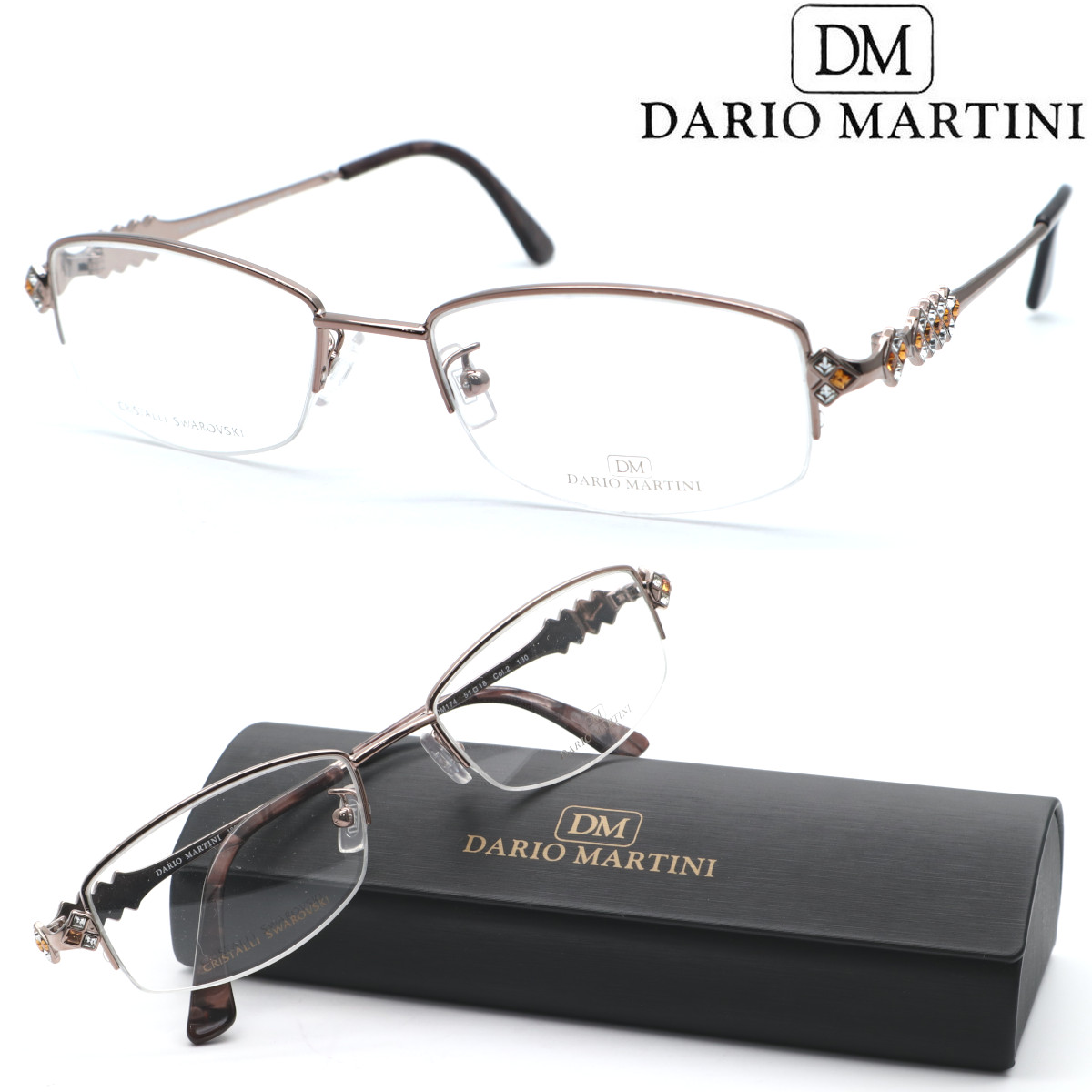 【DARIO MARTINI】ダリオマルティーニ 眼鏡 DM174 col.2 度付又は度無水晶体判定基準備えつける イタリア共和国製【貨物輸送無料】【置き目品】古典派音楽 豆の町 レディース ブランド名 かっこ良い 御前上等 眼鏡・サングラス-眼鏡