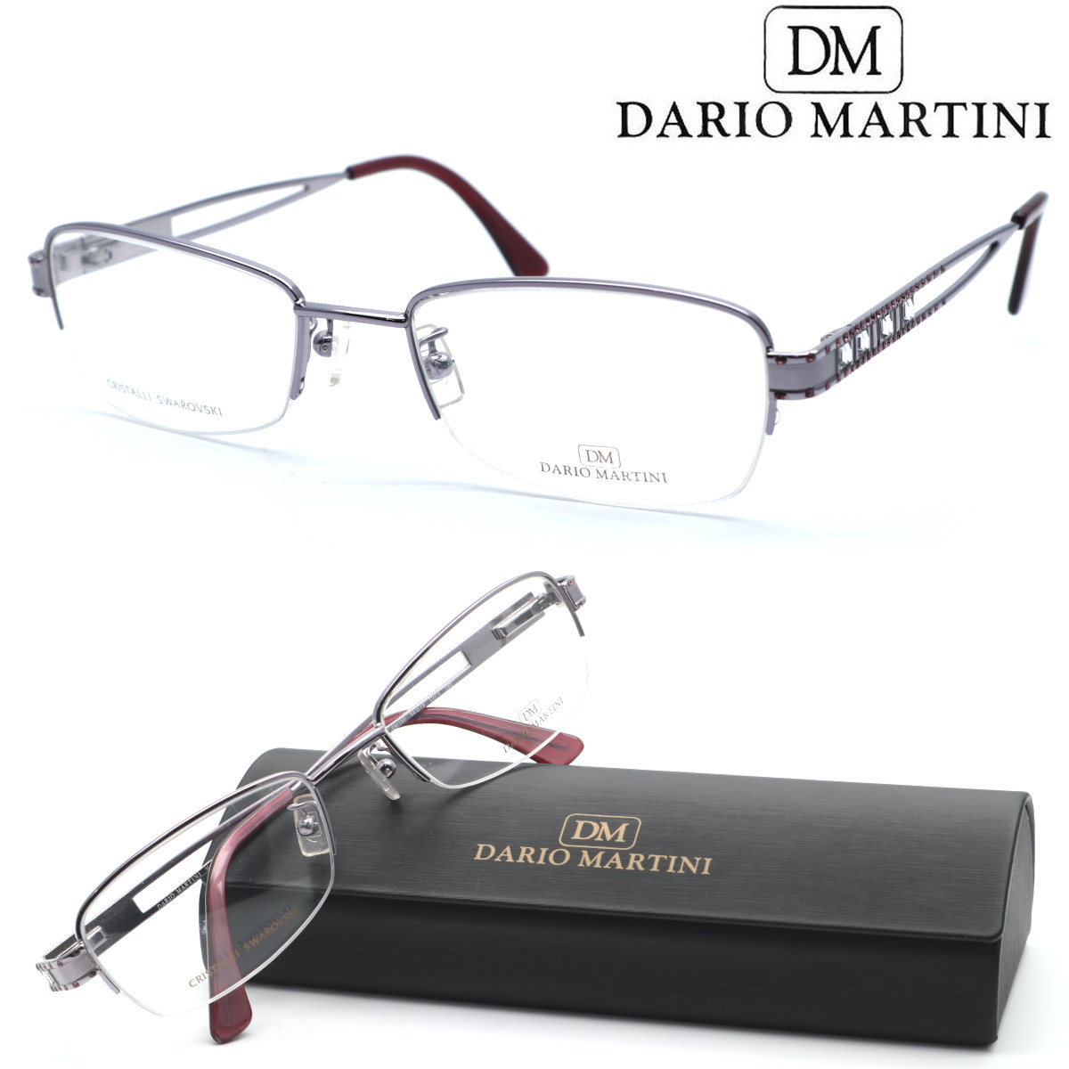 【DARIO MARTINI】ダリオマルティーニ メガネ DM150 col.4 度付又は度無レンズ標準装備　イタリア製【送料無料】【正規品】クラシック ボストン レディース ブランド おしゃれ 高級