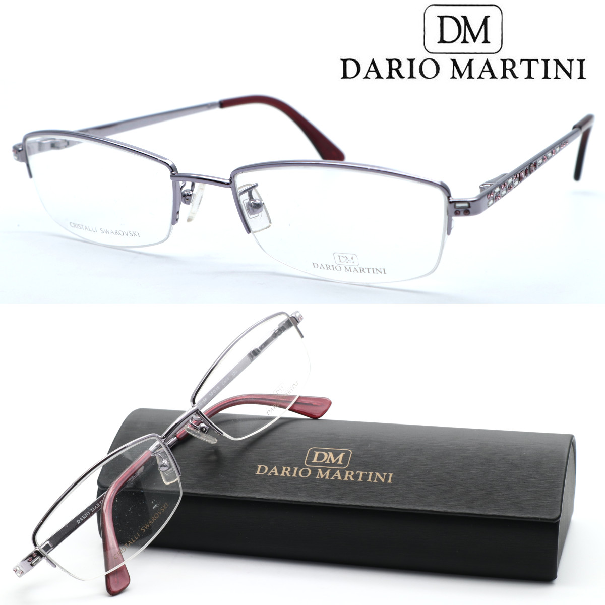 【DARIO MARTINI】ダリオマルティーニ メガネ DM156 col.4 度付又は度無レンズ標準装備　イタリア製【送料無料】【正規品】クラシック ボストン レディース ブランド おしゃれ 高級