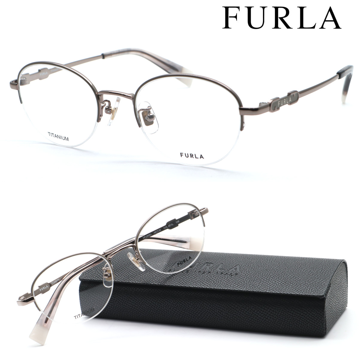 【FURLA】フルラ メガネ　VFU859J col.0C1L 度付又は度無レンズセット 【正規品】【送料無料】レディース ユニセックス おしゃれ ダテメガネ ブランド
