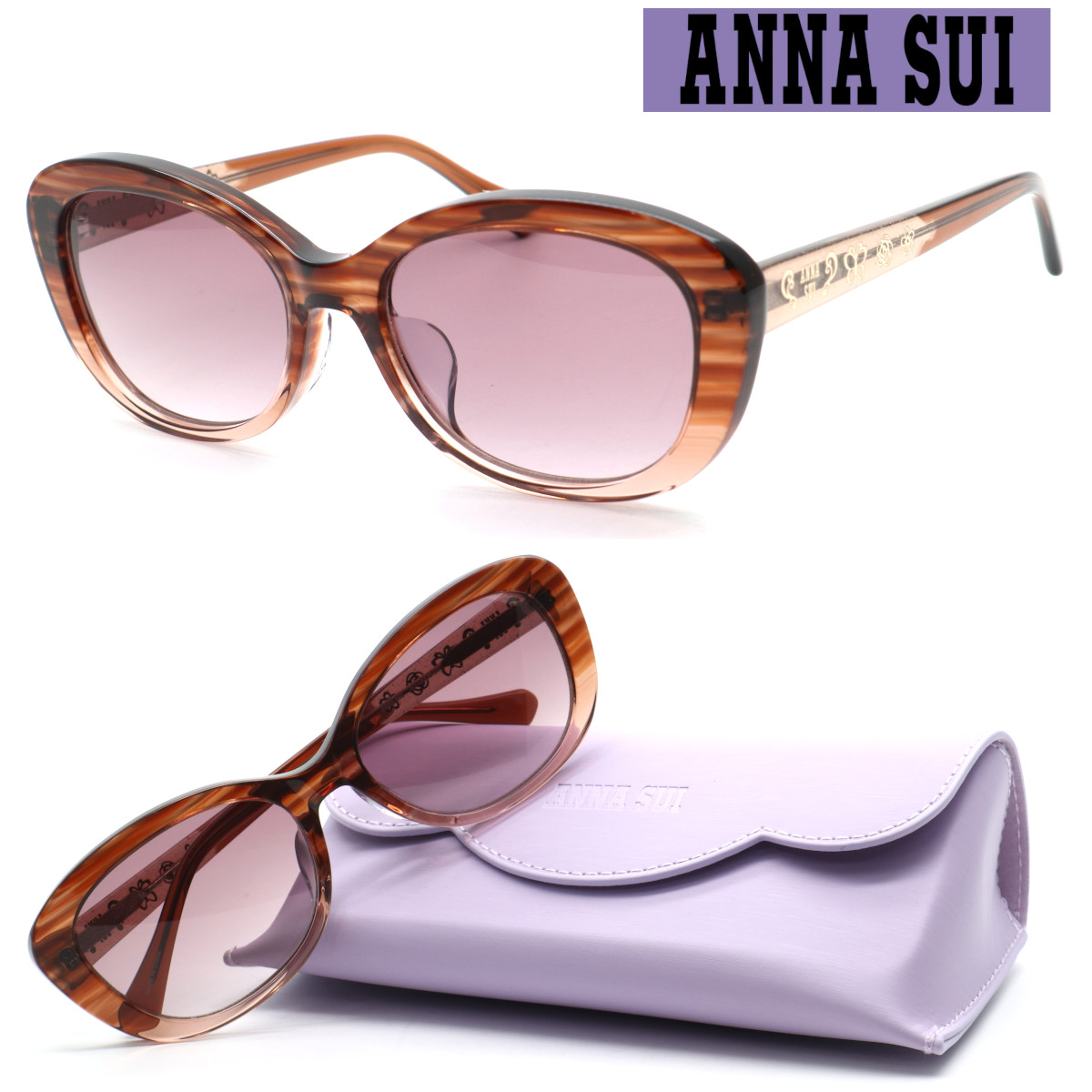 【ANNA SUI】アナスイ サングラス 61-0008 col.01【正規品】【送料無料】レディース ブランド おしゃれ ダテメガネ 高級 アジアンフィット めがね女子 伊達メガネ