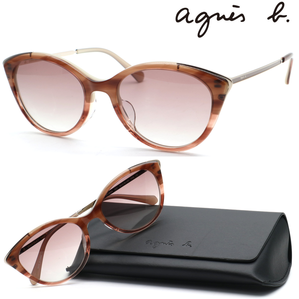 楽天市場】【agnes b】アニエスベー 51-0004 col.01 サングラス 度付き