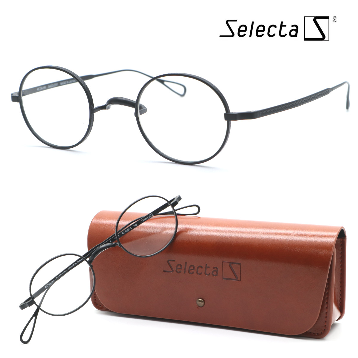 【Selecta】セレクタ 87-9008 col.03 メガネ 度付又は度無レンズセット 【正規品】【送料無料】メンズ ユニセックス クラシック 人気 個性的めがね 丸メガネ おしゃれ 一山鼻パッド 日本製