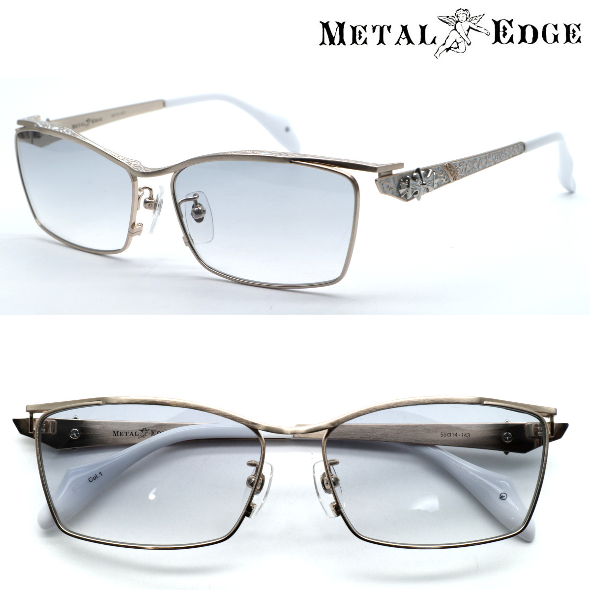 【METAL EDGE】メタルエッジ MESG-801 col.1 サングラス 【正規品】【送料無料】メンズ ユニセックス ボストン クラシック 人気 ワイルド 大きいサイズ ブランド 個性的 UVカット 伊達メガネ｜GlassGallery　Iｓ 11,550円