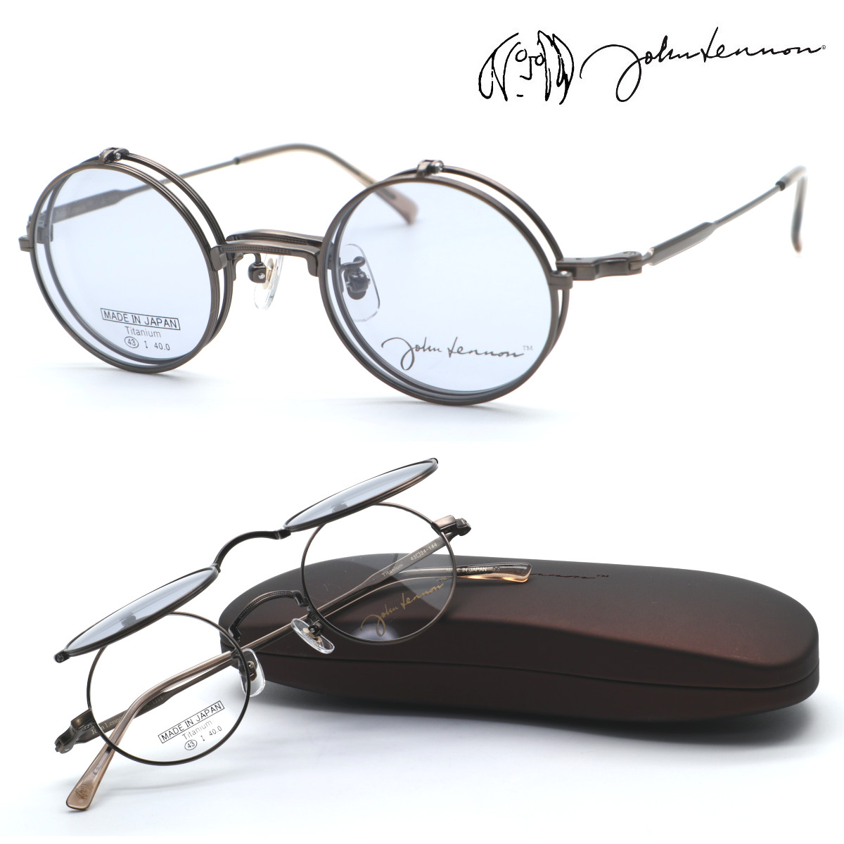 【john lennon】レノン JL-1111 col.2 眼鏡 度付又は度無水晶体書き割り 踊躍上ぼり式眼鏡 踊躍上ぼり ハネアゲサングラス 複式【定まり品】【貨物輸送無料】豆の町 丸眼鏡 メンズ レディース ユニ一発やる 古典派音楽 今めかしい ブランド名 日本製