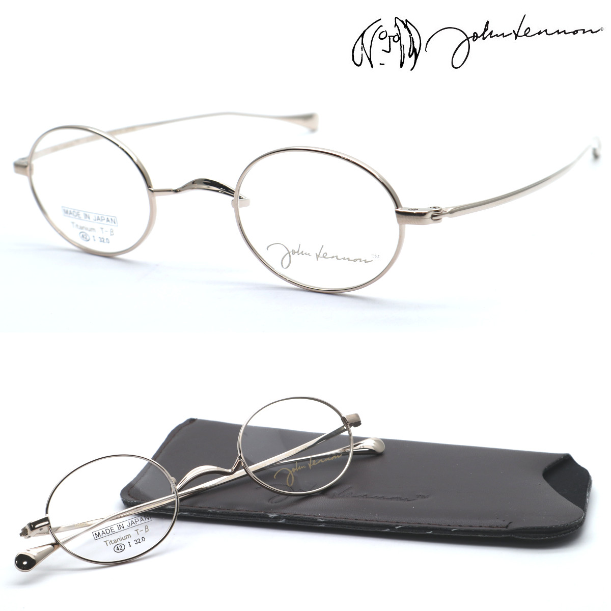 【john lennon】ジョンレノン JL-A106 col.1 メガネ 度付又は度無レンズセット 一山鼻パッド 【正規品】【送料無料】ボストン 丸メガネ オーバル型 メンズ レディース ユニセックス クラシック おしゃれ ブランド 日本製 老眼鏡 小さいサイズ|GlassGallery Is