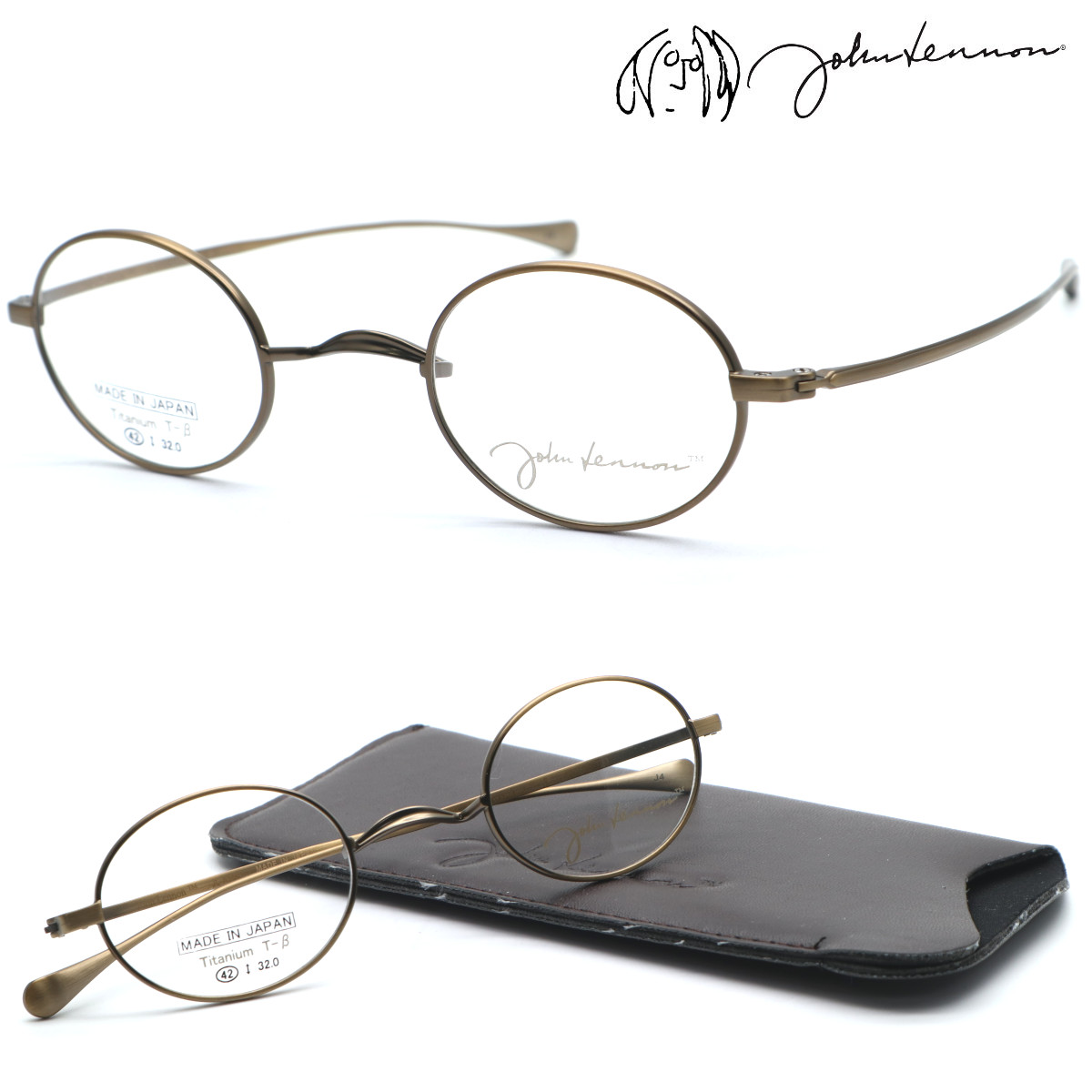 【john lennon】ジョンレノン JL-A106 col.3 メガネ 度付又は度無レンズセット 一山鼻パッド 【正規品】【送料無料】ボストン 丸メガネ オーバル型 メンズ レディース ユニセックス クラシック おしゃれ ブランド 日本製 老眼鏡 小さいサイズ|GlassGallery Is
