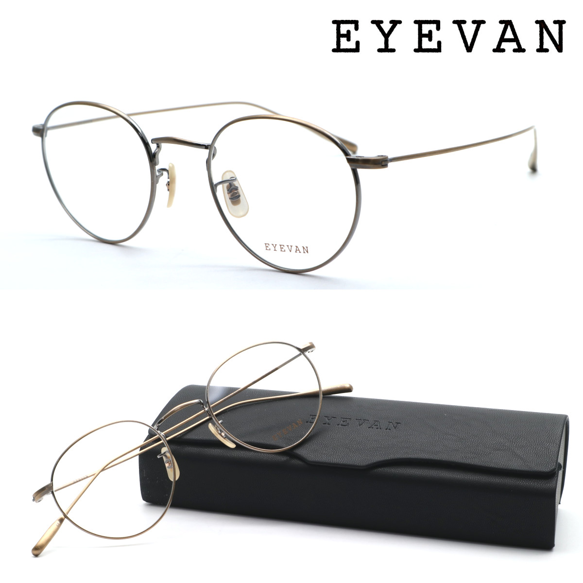 【EYEVAN】アイヴァン メガネ Sparkle-R(47) col.AG 47サイズ 度付又は度無レンズ標準装備 日本製 送料無料 正規品 アイバン クラシック ボストン メンズ レディース おしゃれ ブランド 高級 UVカット 伊達メガネ クラシック
