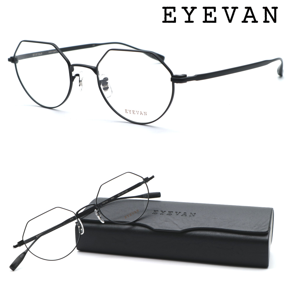 【EYEVAN】アイヴァン メガネ Harve col.MBK 48サイズ 度付又は度無レンズ標準装備 【日本製】【送料無料】【正規代理店品】【アイバン】 クラシック ボストン メンズ レディース おしゃれ ブランド 高級 定番 UVカット 伊達メガネ｜GlassGallery　Iｓ