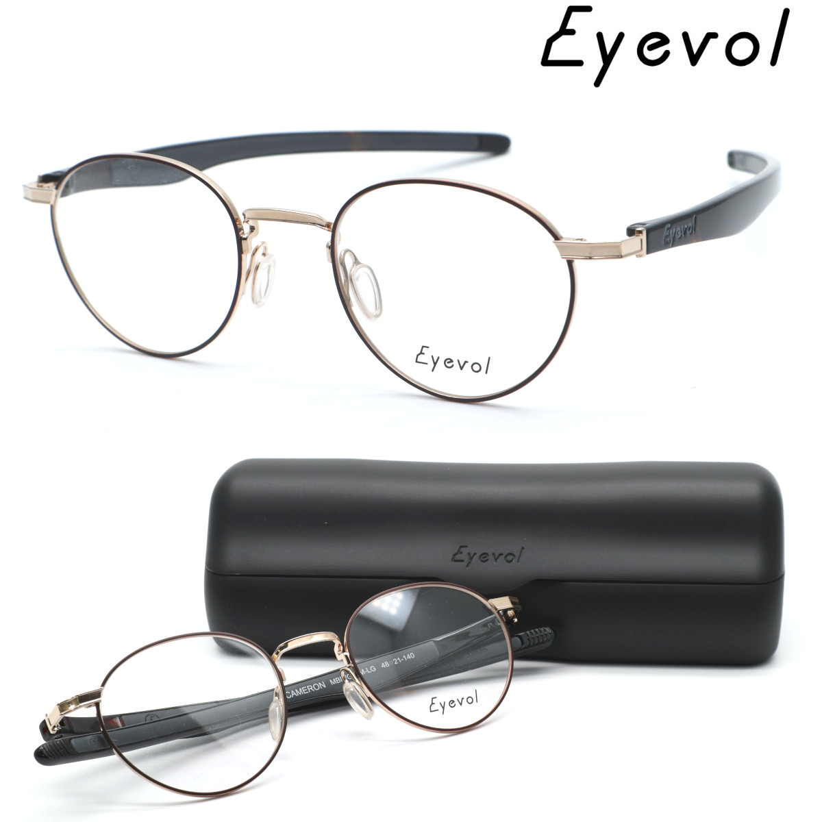 楽天市場】【Eyevol アイヴォル】アイボル メガネフレーム CAMERON col.BK/G BK-LG 度付又は度無ダテレンズセット 日本製  女子プロゴルファーをはじめとする様々なトップアスリートが着用する話題のスポーツサングラスブランド【送料無料】【正規品】メンズ ユニセックス ...