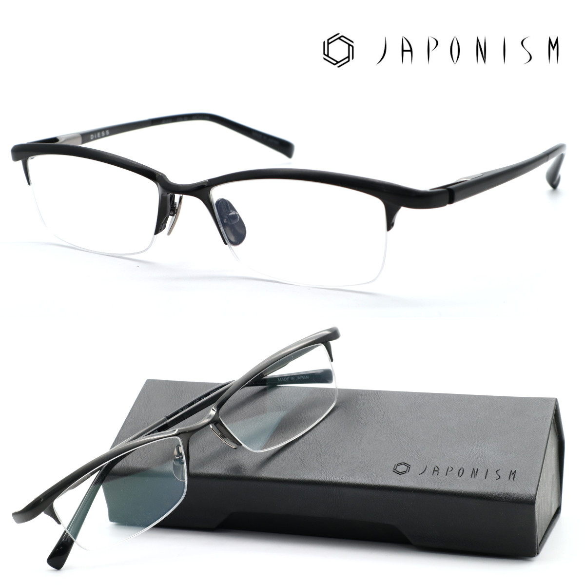 【JAPONISM ジャポニスム】ジャポニズム メガネ JD-012 col.02 DIESS 度付又は度無レンズ標準装備 MADE IN JAPAN【正規販売店品】【送料無料】メンズ レディース 男女兼用 おしゃれ ブランド 日本製 高級