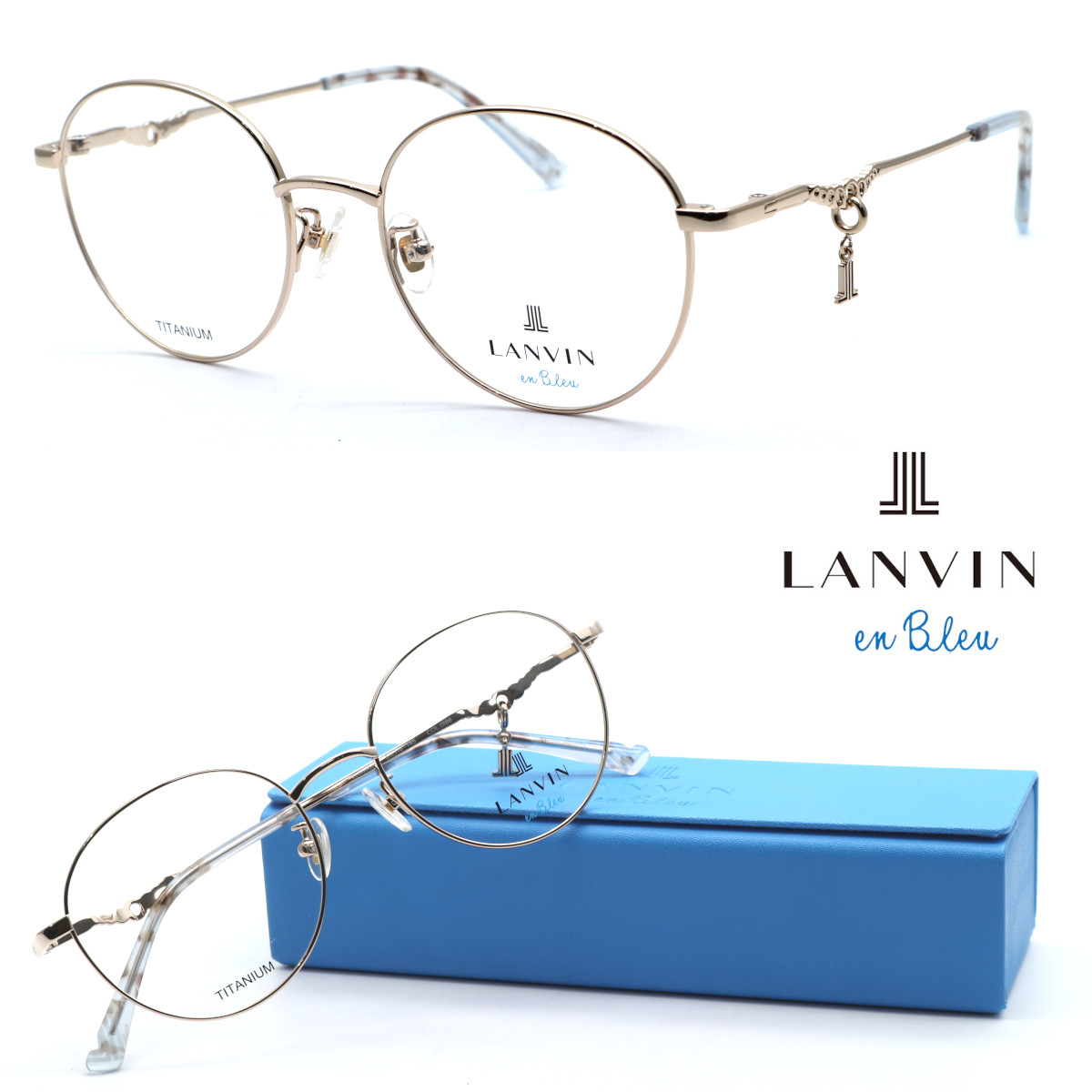 【LANVIN en Bleu】ランバンオンブルー VLB006J col.0I88 メガネ 度付又は度無レンズセット 【正規品】【送料無料】伊達メガネ ボストン メンズ レディース ユニセックス クラシック おしゃれ ブランド|GlassGallery Is