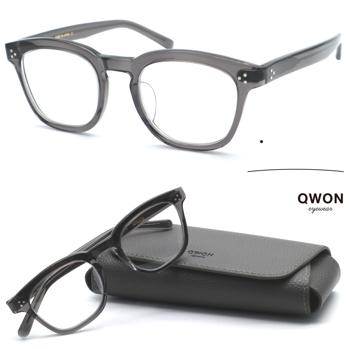 【QWON】クヲン model:TWA col.GY 眼鏡 度付又は度無水晶体仕かける 【決まり品】【貨物輸送無料】メンズ レディース ユニ一発やる 豆の町 古典派音楽 一般受け 自己同一性的めがね 格好のいい 滅多に無い ヴィンテージスタイル 伊達眼鏡 日本製 眼鏡-バッグ・小物・ブランド雑貨