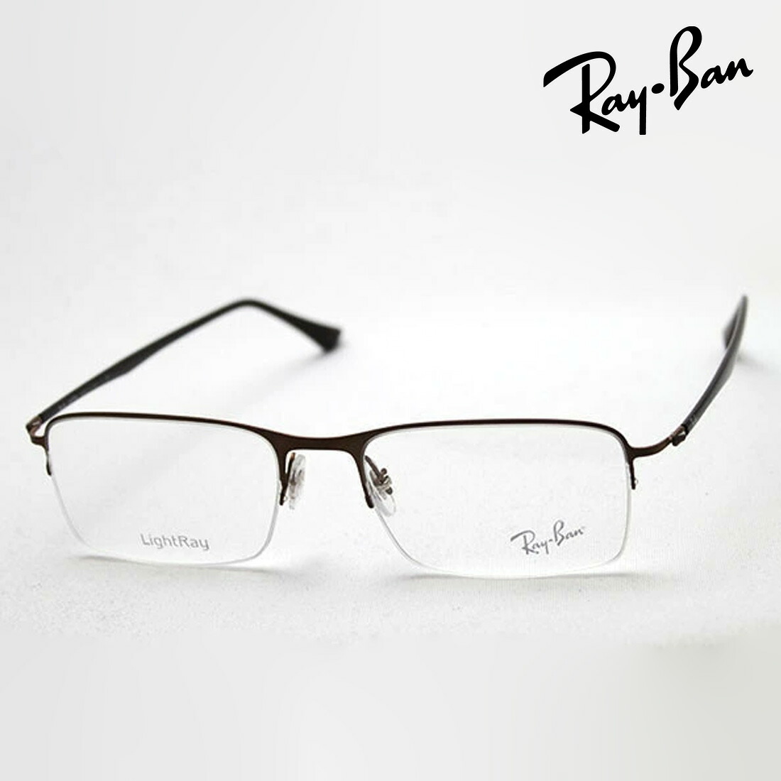 プレミア生産終了モデル レイバン メガネ フレーム 正規品 Ray-Ban RX8721 1157 伊達メガネ 度付き ブルーライト カット 眼鏡 メタル RayBan ハーフリム トータス系