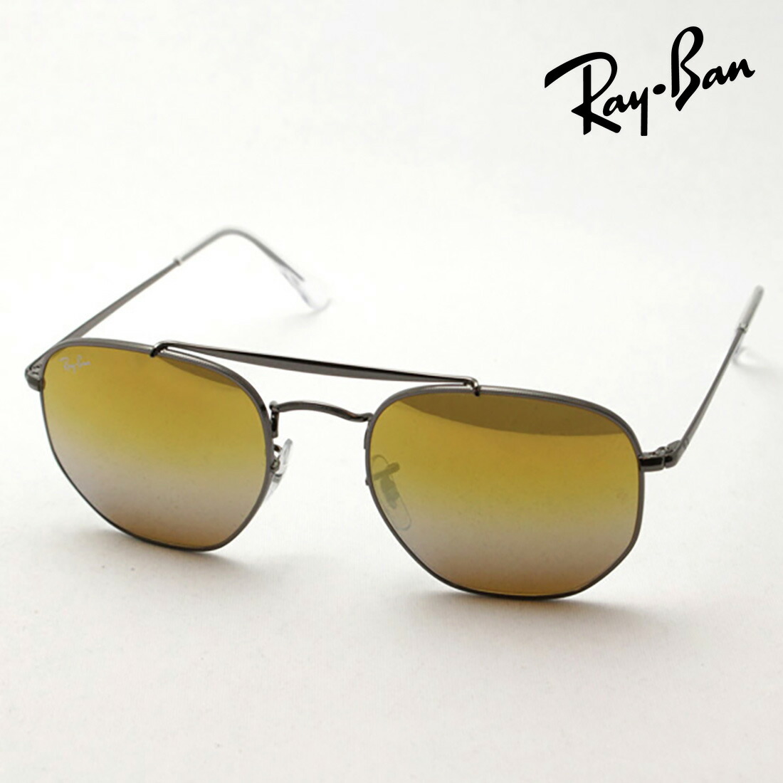 プレミア生産終了モデル レイバン サングラス 正規品 マーシャル Ray-Ban RB3648 004I3 レディース メンズ ミラー サングラス ダブルブリッジ RayBan Made In Italy スクエア｜グラスマニア -Tokyo Aoyama-