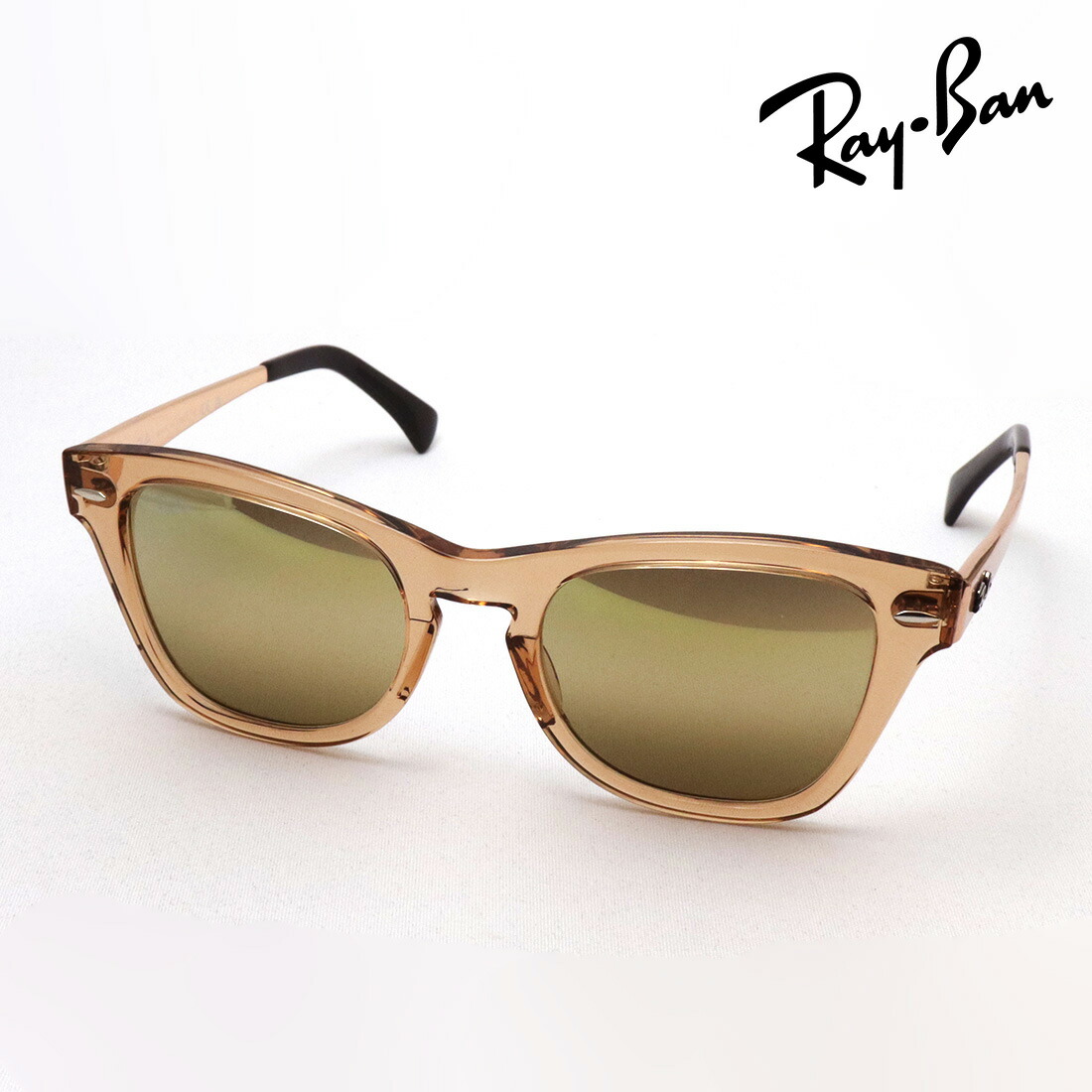 レイバン サングラス 正規品 Ray-Ban RB0707SM 6449G7 レディース メンズ RayBan 純正度付きレンズ可 度付きサングラス可 Made In Italy ウェリントン ブラウン系