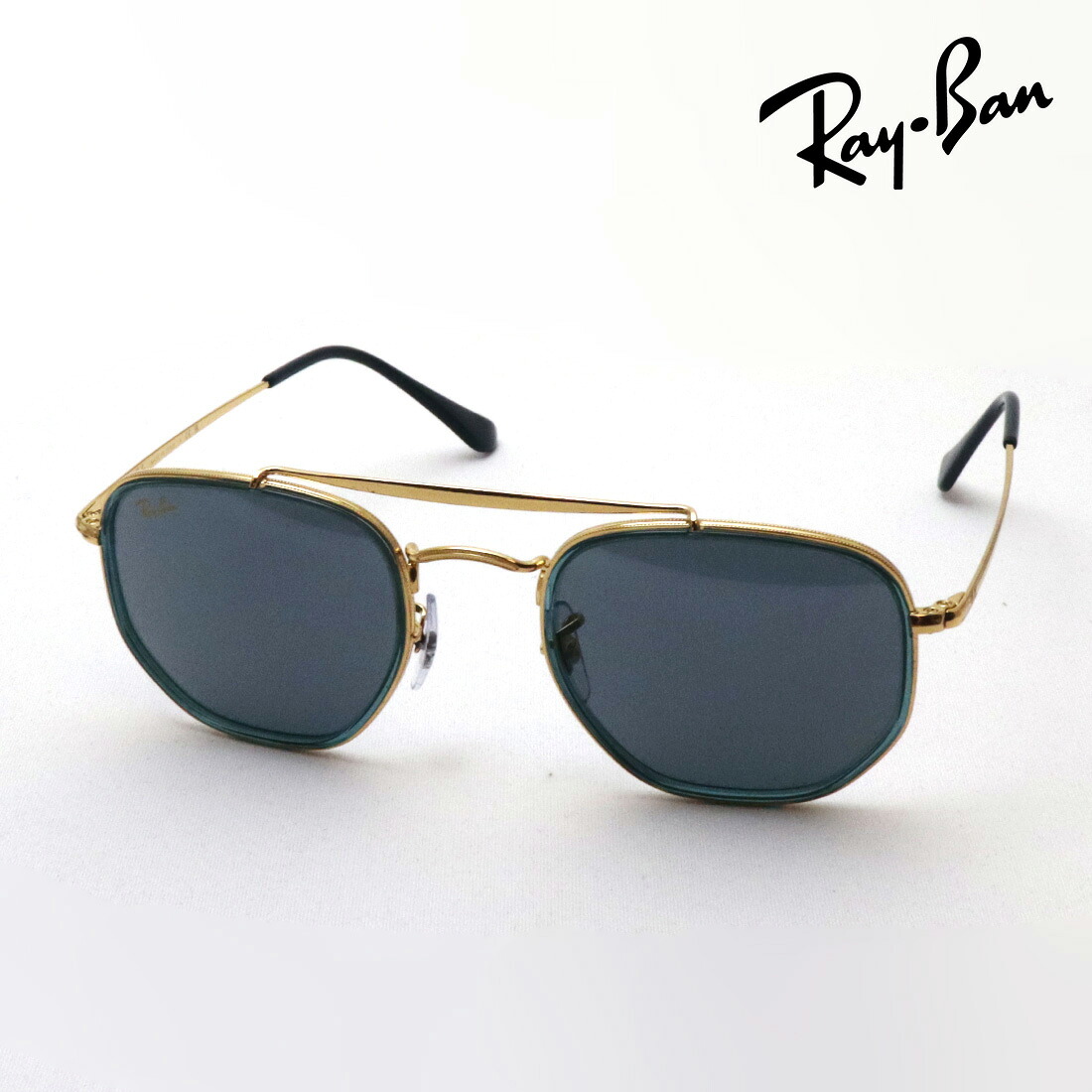 レイバン サングラス 正規品 マーシャル ツー Ray-Ban RB3648M 9241R5 レディース メンズ ダブルブリッジ RayBan 純正度付きレンズ可 度付きサングラス可 Made In Italy スクエア ゴールド系