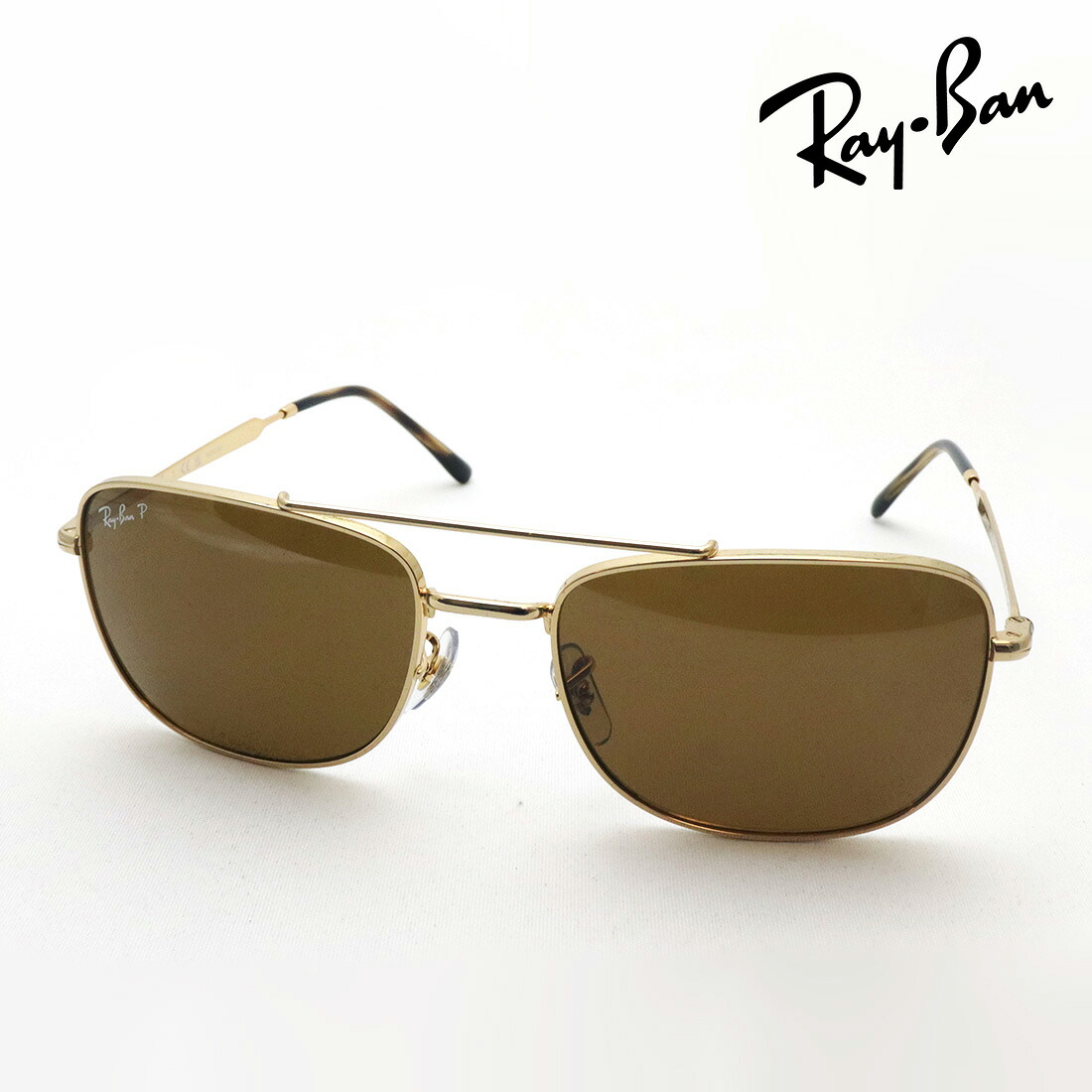 NewModel レイバン 偏光サングラス 正規品 Ray-Ban RB3755 00157 59 62 レディース メンズ RayBan 純正度付きレンズ可 度付きサングラス可 スクエア ゴールド系
