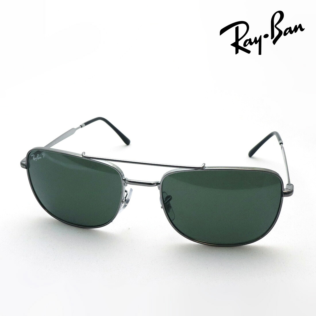 NewModel レイバン 偏光サングラス 正規品 Ray-Ban RB3755 00458 59 62 レディース メンズ RayBan 純正度付きレンズ可 度付きサングラス可 スクエア シルバー系