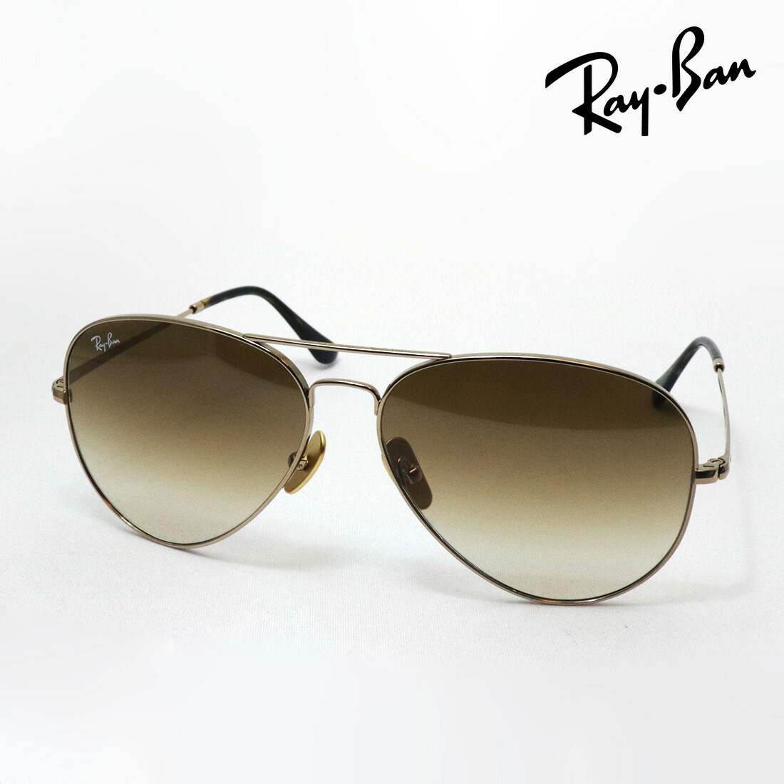 レイバン サングラス 正規品 アビエーター チタニウム Ray-Ban RB8089 926551 58 62 Made In Japan レディース メンズ 大きい RayBan 純正度付きレンズ可 ティアドロップ ゴールド系